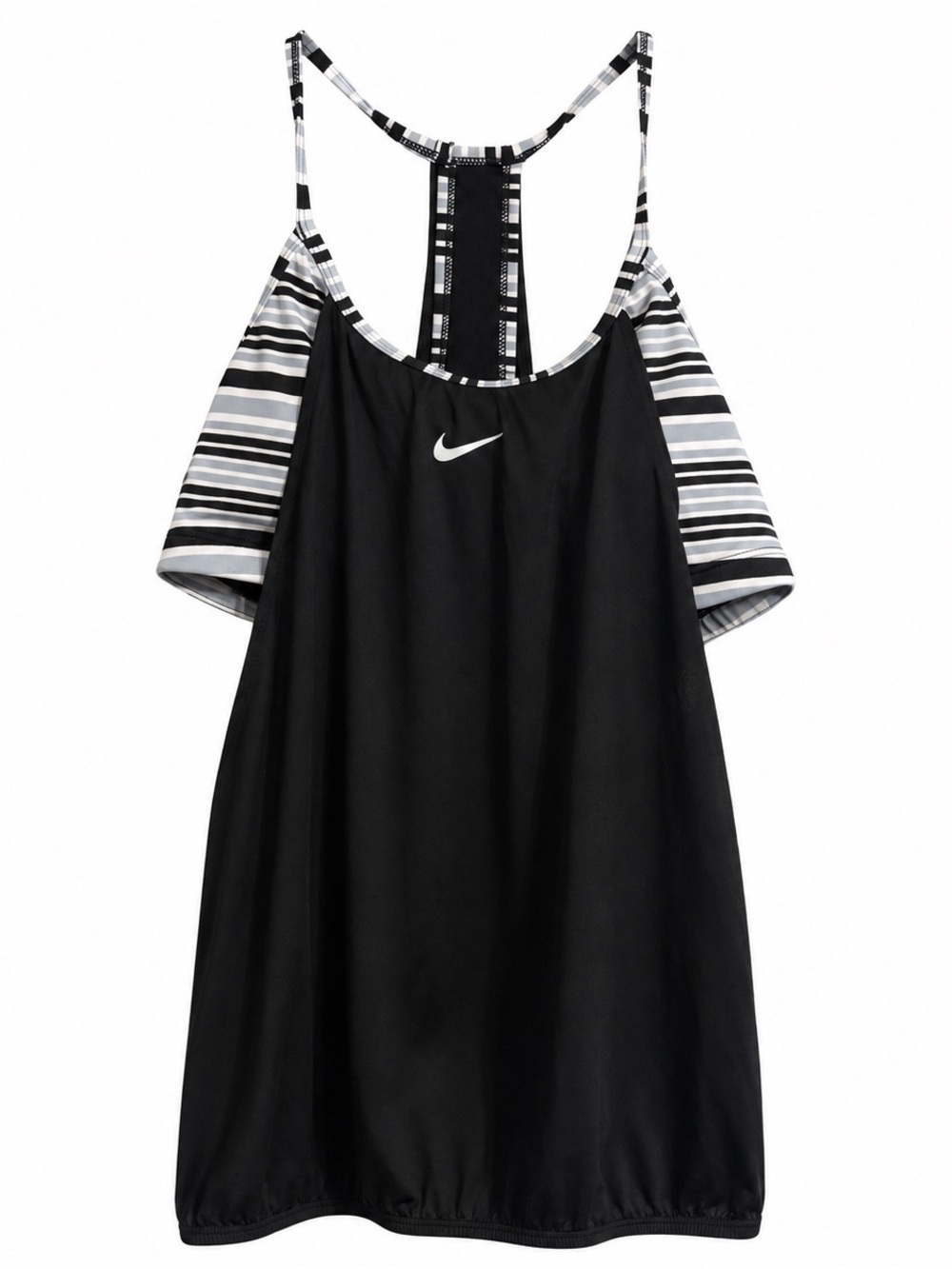 Nike Swim Women’s Racerback Tankini Top Black Stripe Size S NWT $72 Athletic New